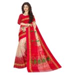 Off White Bengali Tant Banarasi Sari in Tussar Cotton