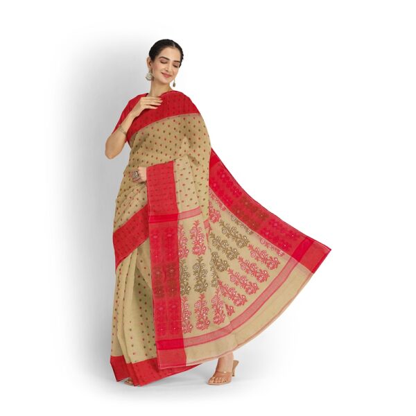 Off White Cotton Baluchari Tant Saree