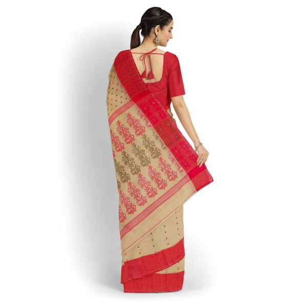 Off White Cotton Baluchari Tant Saree