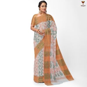 Off White Dhakai Jamdani Saree...