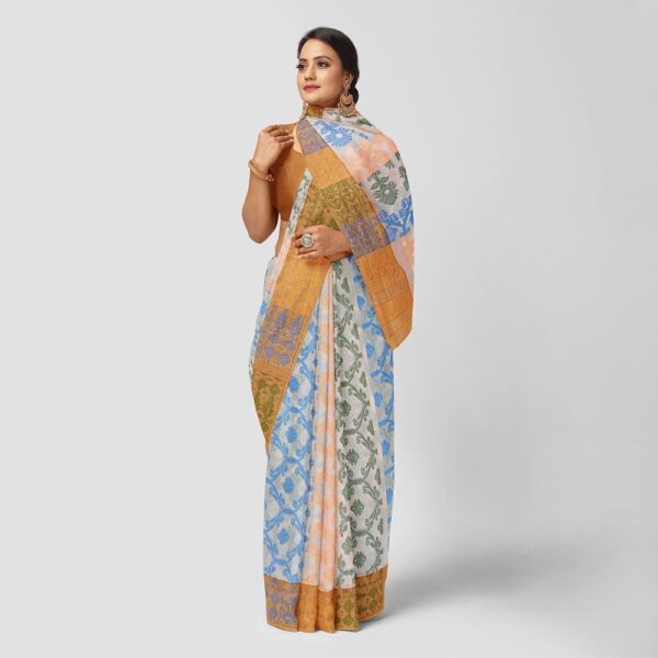 Off White Pure Cotton Dhakai Jamdani Saree