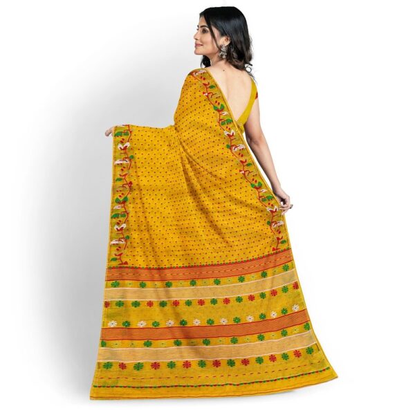 Yellow Jamdani Saree with Blouse Piece