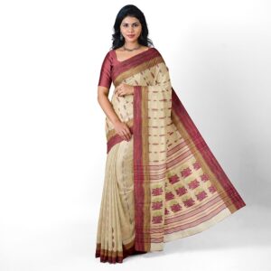 Traditional Cream Tussar Silk ...