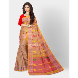 Beige Traditional Tussar Silk Tant Banarasi Saree