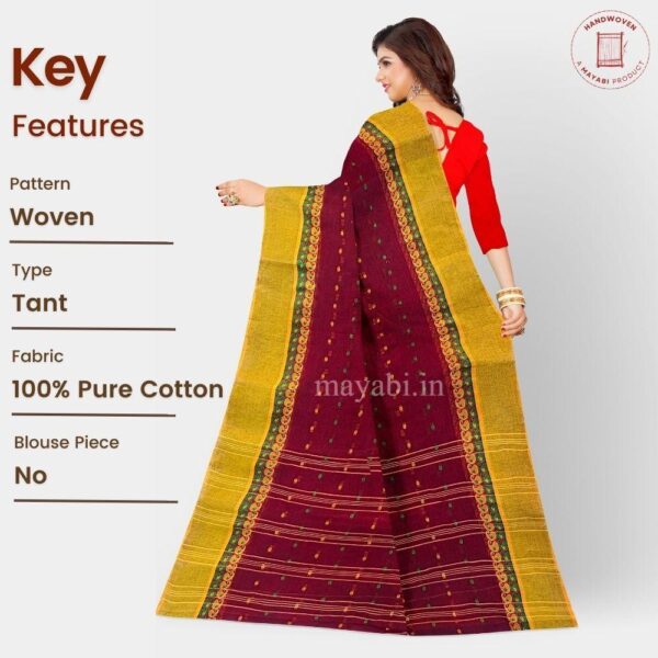 Maroon Cotton Sari