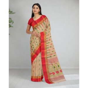 Off White Handwoven Pure Tussa...