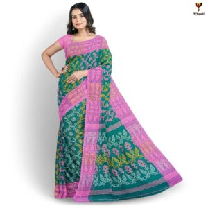 Dark Green Cotton Dhakai Jamda...