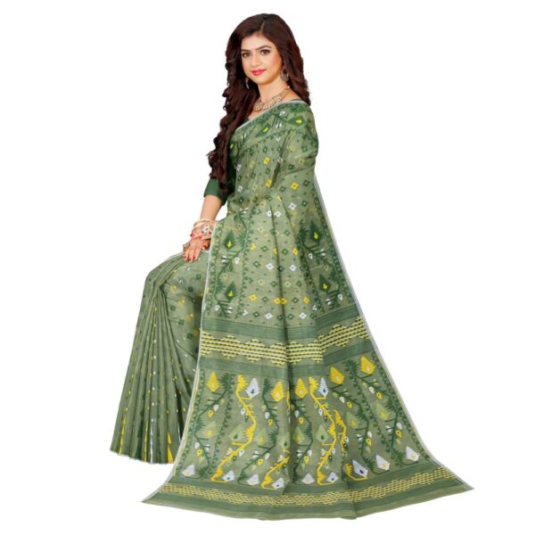 Green Korat Fulia Jamdani Dhakai Saree