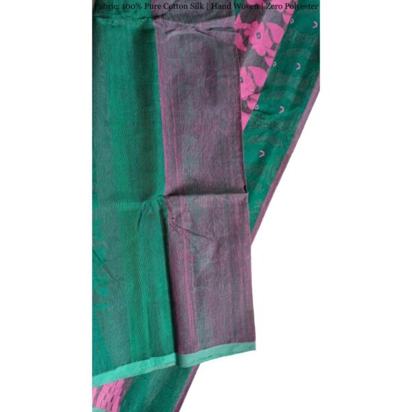 Green and Pink Traditional Jamdani Sari