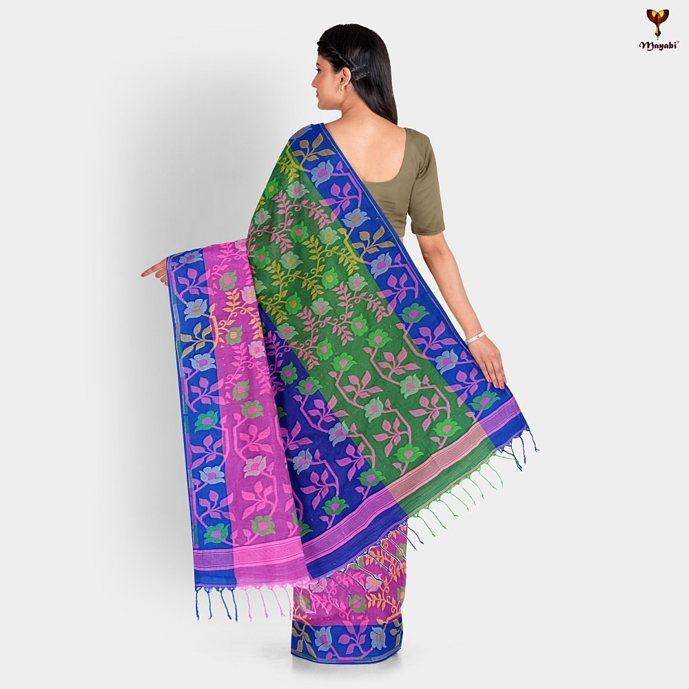Traditional Pure Cotton Tant Jamdani Saree (Multicolor) 2 Multicolor Bengali Cotton Tant Jamdani Saree