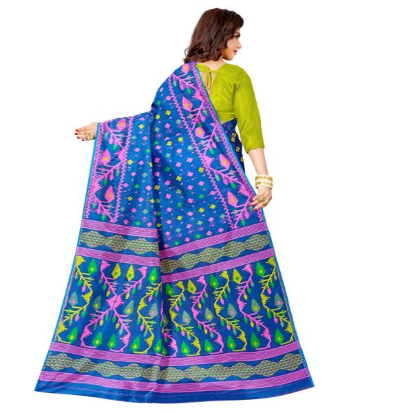 Navy Blue Cotton Silk Dhakai Jamdani Saree