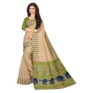 Off White Cotton Silk Tant Jamdani Saree 1