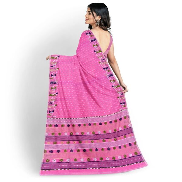 Pink Jamdani Saree with Blouse Piece