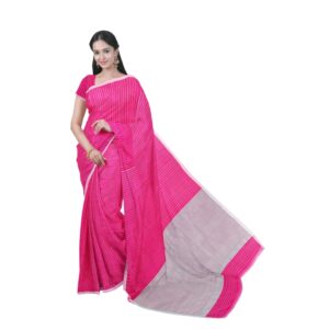 Pink Bengali Silk Handloom Sar...