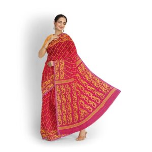 Rani Pink Dhakai Jamdani Saree...