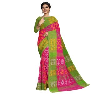 Cotton Rani Pink Korat Dhakai Jamdani Saree