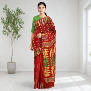 Lightweight Red Jamdani Saree ...