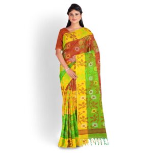 Multicolor Dhakai Jamdani Sare...