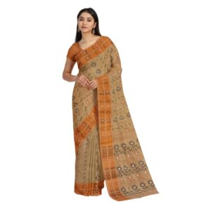 Brown Cotton Baluchari Saree