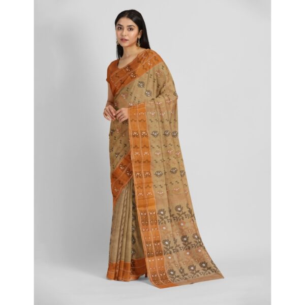 Brown Cotton Baluchari Saree