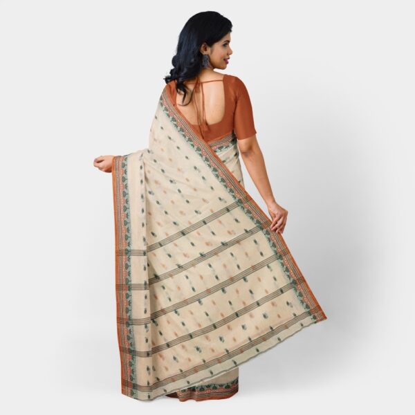 Cream Cotton Tant Saree