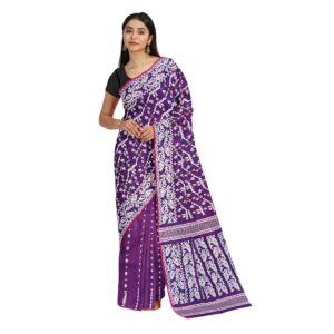 Purple Dhakai Jamdani Saree