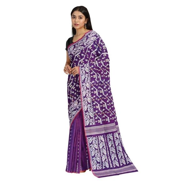 Purple Dhakai Jamdani Saree