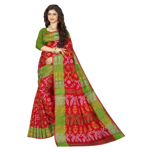 Red Cotton Dhakai Jamdani Sarees