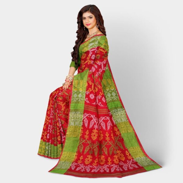 Red Cotton Dhakai Jamdani Sarees