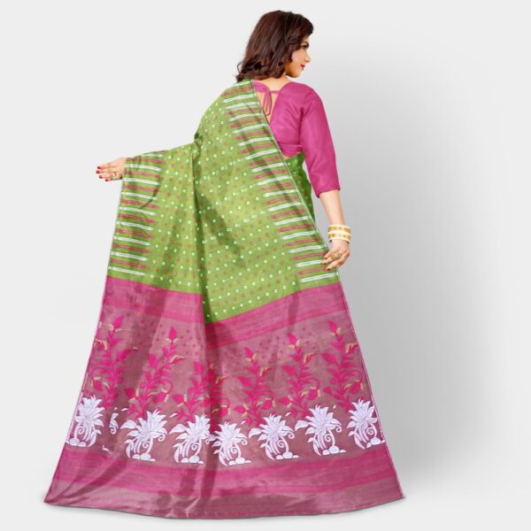 Green and Pink Soft Jamdani Sarees