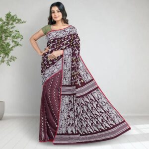 Coffee Purple Dhakai Jamdani T...