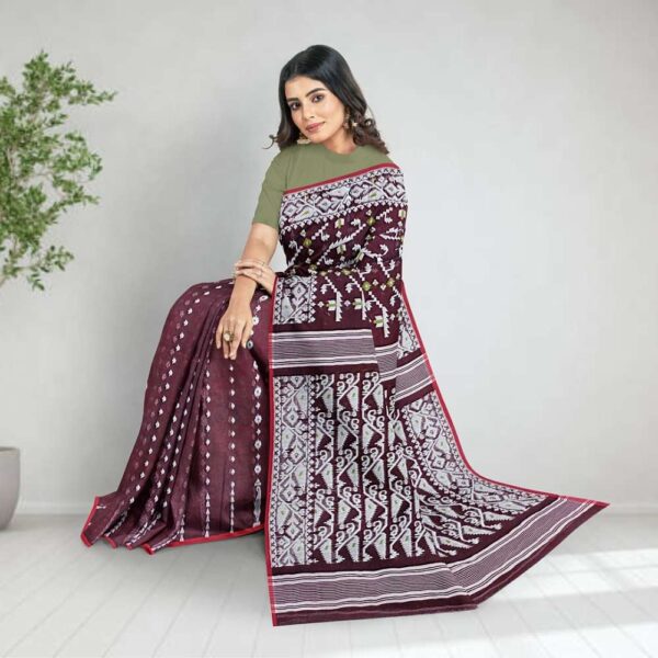 Coffee Purple Dhakai Jamdani Saree