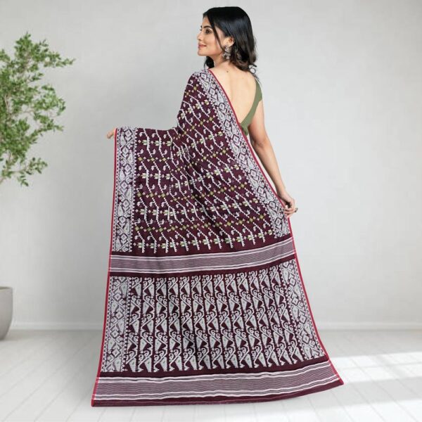 Coffee Purple Dhakai Jamdani Saree