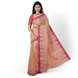 Beige Premium Cotton Tant Sare...