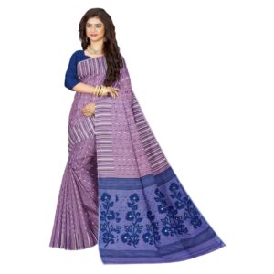 Lavender Color Soft Dhakai Jamdani Saree