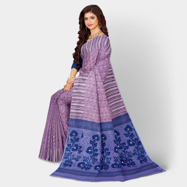 Lavender Color Soft Dhakai Jamdani Saree