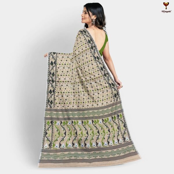 Beige Jamdani Saree