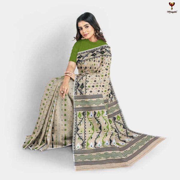 Beige Jamdani Saree