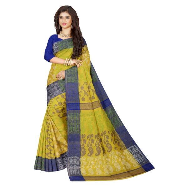 Golden Color Cotton Dhakai Jamdani Cotton Saree