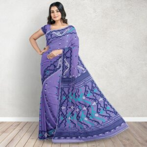 Purple Dhakai Jamdani Saree wi...