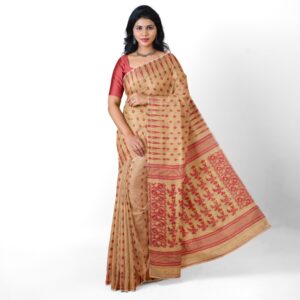 Off White and Red Temple Borde...