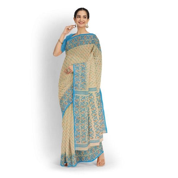 Off White Premium Cotton Jamdani Saree