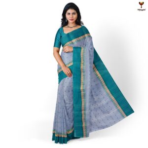 Grey 100% Pure Cotton Bengali ...