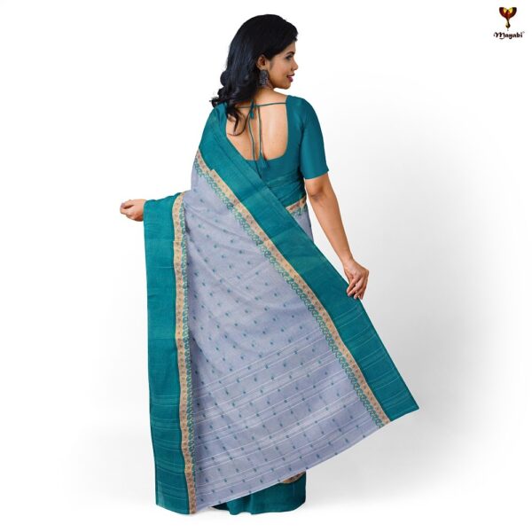 Grey Cotton Tant Saree for Summer