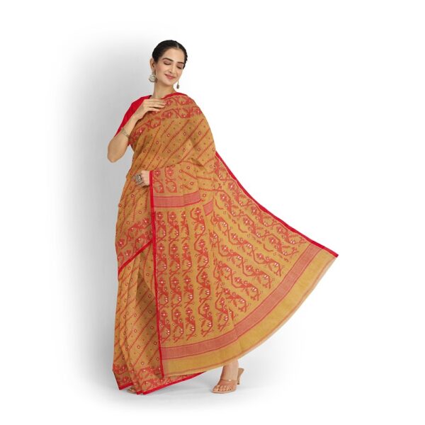 Beige Cotton Jamdani Saree