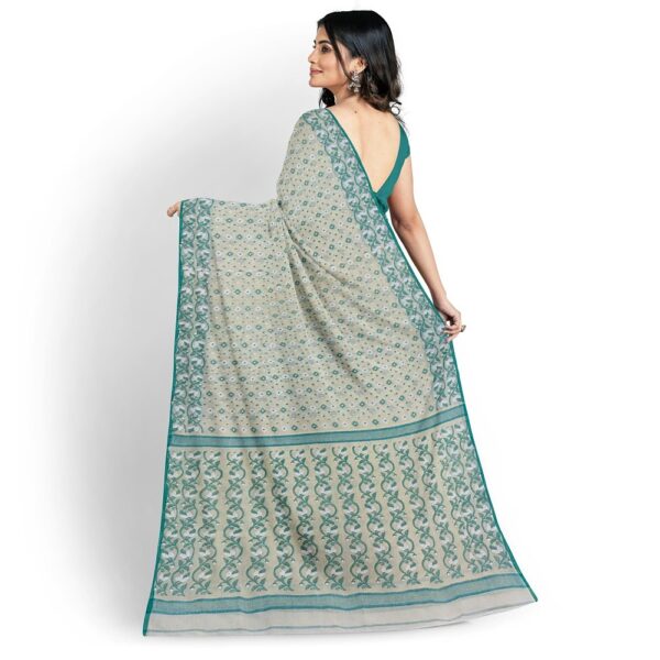 Cream Dhakai Jamdani Saree