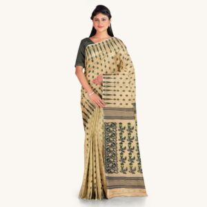 Cream Dhakai Jamdani Saree –...