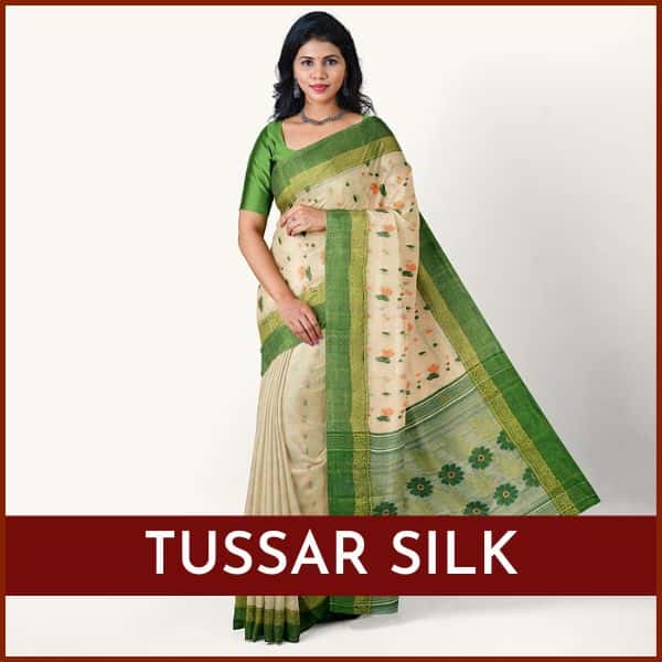 Bengali Pure Tussar Silk Tant Sarees