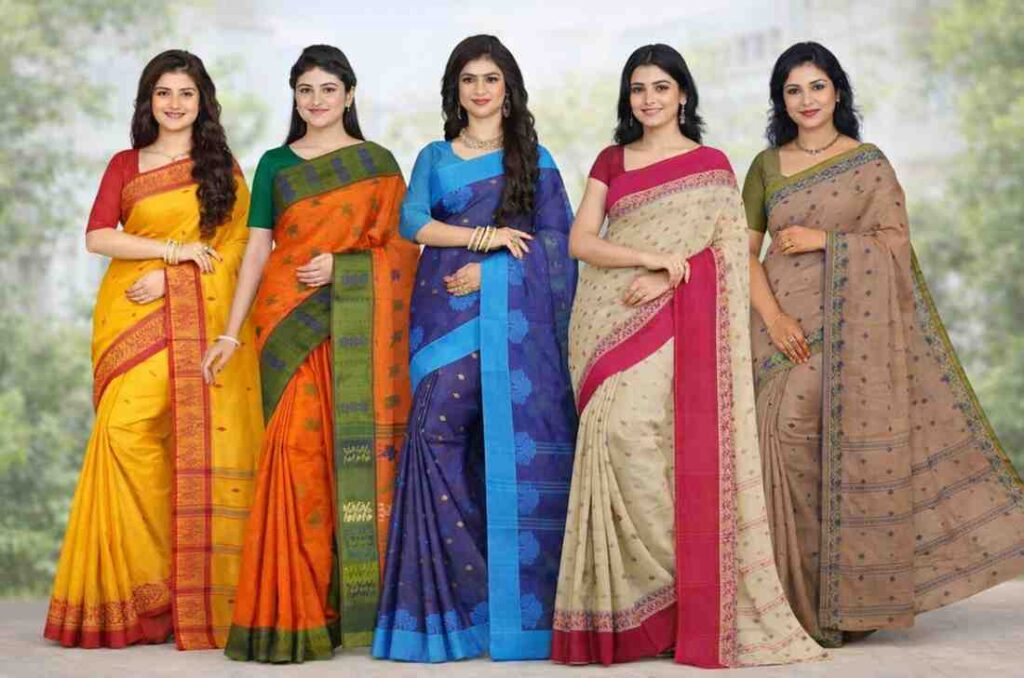 Top 8 Types of Bengali Sarees (Trending Bengali Saree Styles in 2026) 3 Authentic Bengal Pure Cotton Tant Sarees