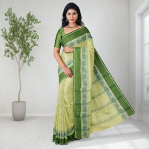 Lemon Yellow Cotton Tant Saree...